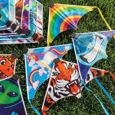 12 Pack Mini Kites for Kids, Slingshot Kites Finger Kite for Kids Thumb Launching Catapult Kite Birthday Party Favors for Boys Girls Teens Beach Park Backyard Outdoor Sports Flying Toys in Kuwait