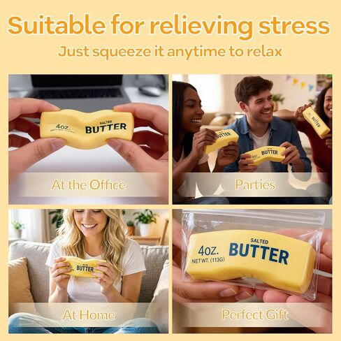 2 PCS Butter Squishy – Slow Rising Squishy Butter Stick, Realistic Food Fidget Toys, Stress Relief & Anxiety Relief, Soft PU Material, Portable 5.5 Inch Squeeze Toys for Office & Home in Kuwait