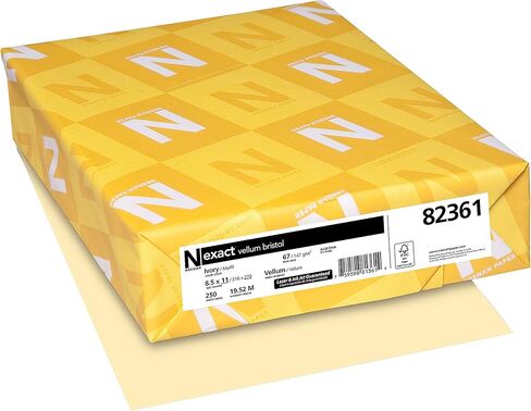 ورق Neenah Exact Vellum Bristol، 67 رطلاً، 8.5 × 11 بوصة، 250 ورقة، عاجي (82361) in Kuwait
