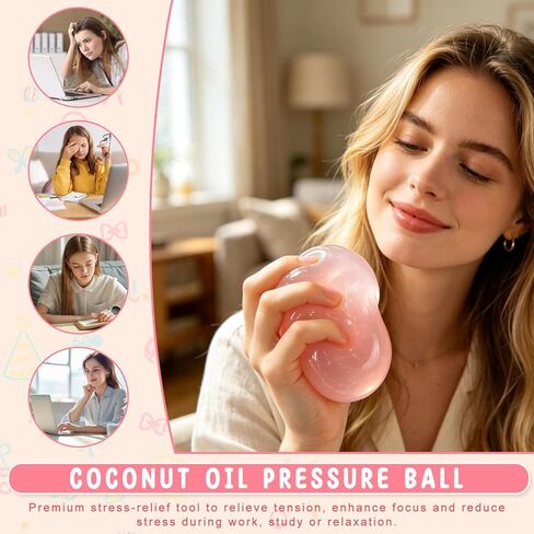 قطعتان من اسفنجيات زيت جوز الهند، كرة ضغط زيت جوز الهند، اسفنجية بطيئة الارتفاع، غير لزجة، سهلة التنظيف، تحسين التركيز، أو تخفيف التوتر أثناء الدراسة أو العمل أو الاسترخاء (وردي + أزرق) in Kuwait
