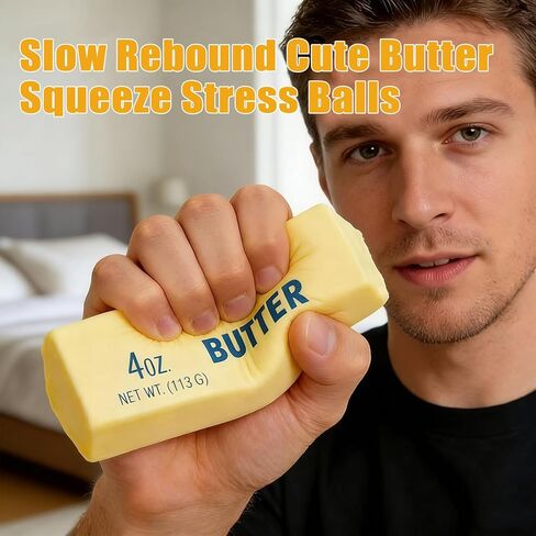 Butter Squishy New Squeeze Ball Realistic Butter Stick Soft Squeeze Super Soft Butter Stress Relief Fidget Gifts in Kuwait