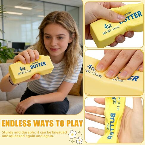 Butter Squishy New Squeeze Ball Realistic Butter Stick Soft Squeeze Super Soft Butter Stress Relief Fidget Gifts in Kuwait