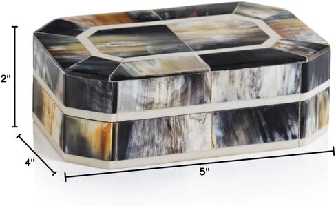 Zodax African Black Horn Inlaid Box (Multicolor Horn) in Saudi Arabia