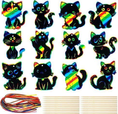 allydrew 36pc Rainbow Scratch Arts Ornaments, DIY Magic Scratch Arts and Crafts, Dinosaurs in Saudi Arabia