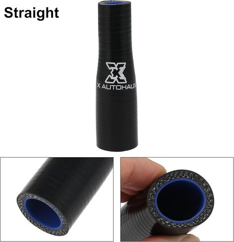 X AUTOHAUX 100 مم الطول 11-19 مم 0.43 بوصة - 0.75 بوصة القطر الداخلي المستقيم المخفض من السيليكون أنبوب المبرد الداخلي لأنابيب سحب المبرد الداخلي للسيارة باللون الأسود in Kuwait