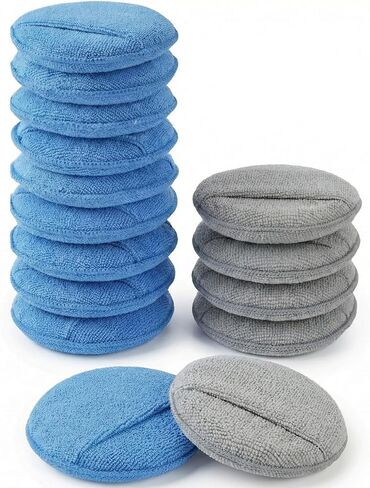 Wax Applicator Pad (6 Pack)，5 Inch Microfiber Wax Applicator Pads，Washable Reusable Car Wax Applicator Buffing Pads for Car Cleaning, Polishing and Detailing（Blue） in Saudi Arabia