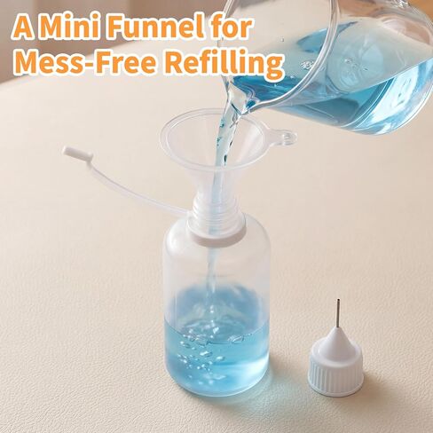 6 Pcs Precision Tip Applicator Bottle Set, 5 Sizes Needle Tip Squeeze Bottles with Mini Funnel, Fine Tip Glue Bottles for DIY Craft Painting Quilling (5ml/10ml/15ml/20ml/30ml) in Kuwait