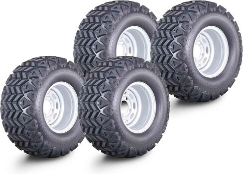 WANDA Golf Cart Tire & Wheel Assembly 20X10-10 with 4X4" PCD ET-15.5 Silver Wheel-14030, Set 4 in Kuwait