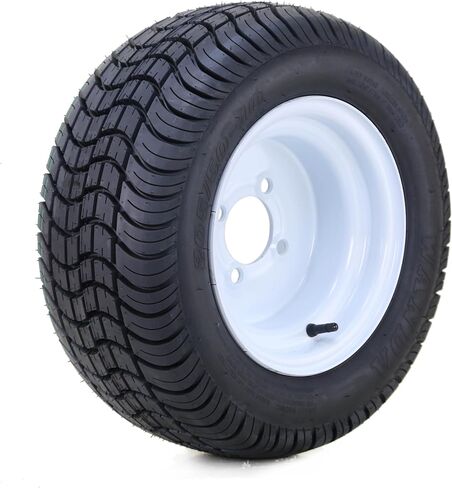 WANDA Golf Cart Tire & Wheel Assembly 205/50-10 with 4 Lugs on 4" PCD ET-15.5 Silver Wheel-14011, in Kuwait