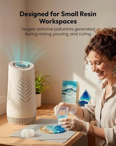 Resiners Purair Lite Resin Air Purifier, Air Purifier for Epoxy Resin with H13 True HEPA Filter, TVOC Display, Air Filtration System for Epoxy Casting, Crafting Essentials in Kuwait