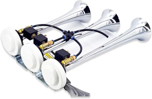 8-Tone Self-Controlled Air Horn, Car Horn, Bright Silver Music Horn,Built-In 5 Kinds Of Horn Music 12V/24V 400Hz/500Hz/600Hz(24V) in Kuwait