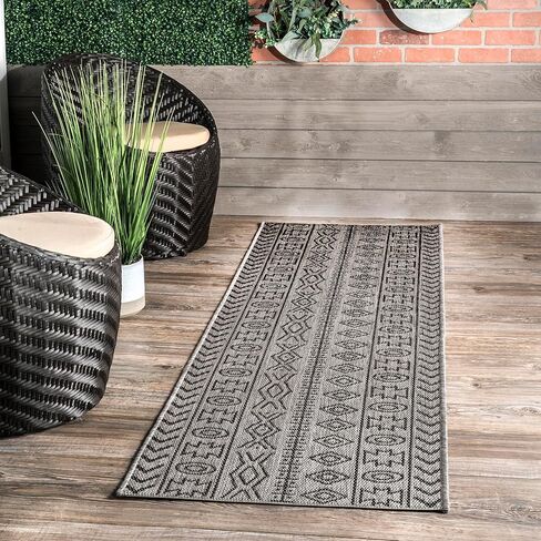 سجادة NuLOOM Jamie Accent للأماكن الخارجية، 3x5، بني in Saudi Arabia