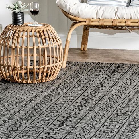 سجادة NuLOOM Jamie Accent للأماكن الخارجية، 3x5، بني in Saudi Arabia