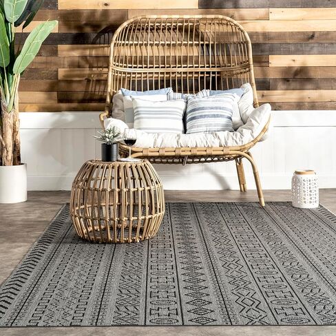 سجادة NuLOOM Jamie Accent للأماكن الخارجية، 3x5، بني in Saudi Arabia
