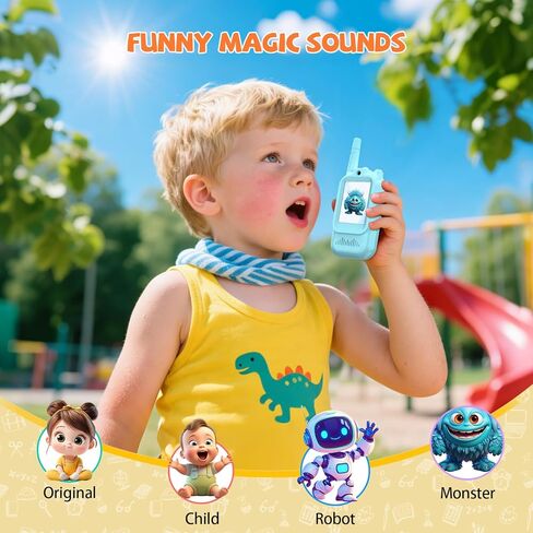 Video Walkie Talkies for Kids, 2 Pack Long Range Rechargeable Walkie-Talkie with Screen, 4 Voice Effects, Perfect Video Call Toys for Age 3-12 Boys Girls, Indoor, Camping, Hiking, Travel in Kuwait