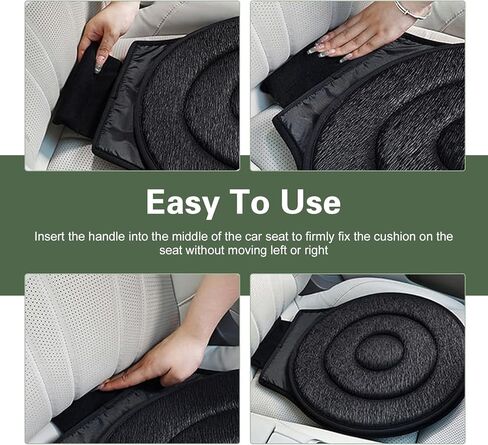 وسادة مقعد السيارة دوارة 360 درجة، وسادة مقعد إسفنجية ناعمة ومريحة، وسادة كرسي سيارة قابلة للتنفس ومضادة للانزلاق، عالمية لمعظم المركبات (أسود) in Kuwait