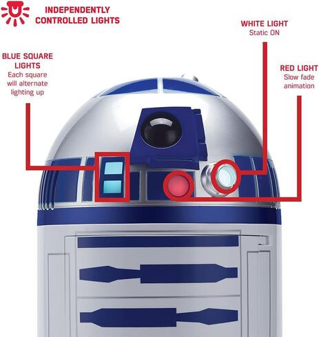 ثلاجة صغيرة Ukonic Star Wars R2-D2 | ثلاجة محمولة مقاس 18 بوصة سعة 4.5 لتر للمشروبات والوجبات الخفيفة | استخدام السيارة والمركبات الترفيهية والمنزلية مع طاقة تيار متردد/تيار مستمر | مجموعة حرب النجوم الممتعة in Kuwait