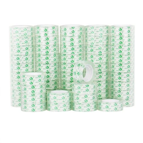 BOMEI PACK Crystal Clear Transparent Tape, Refills Rolls for Dispenser, 27 Rolls Value Pack, 3/4 in x 1023 in,1 inch Core, Gift Wrapping Tape for Office, School and Home in Kuwait