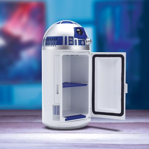 ثلاجة صغيرة Ukonic Star Wars R2-D2 | ثلاجة محمولة مقاس 18 بوصة سعة 4.5 لتر للمشروبات والوجبات الخفيفة | استخدام السيارة والمركبات الترفيهية والمنزلية مع طاقة تيار متردد/تيار مستمر | مجموعة حرب النجوم الممتعة in Kuwait