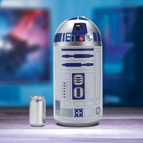 ثلاجة صغيرة Ukonic Star Wars R2-D2 | ثلاجة محمولة مقاس 18 بوصة سعة 4.5 لتر للمشروبات والوجبات الخفيفة | استخدام السيارة والمركبات الترفيهية والمنزلية مع طاقة تيار متردد/تيار مستمر | مجموعة حرب النجوم الممتعة in Kuwait