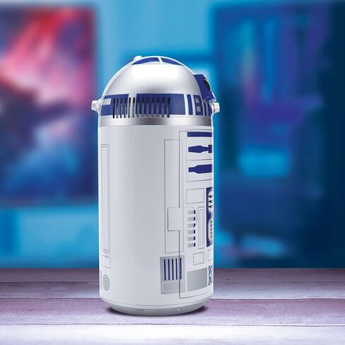 ثلاجة صغيرة Ukonic Star Wars R2-D2 | ثلاجة محمولة مقاس 18 بوصة سعة 4.5 لتر للمشروبات والوجبات الخفيفة | استخدام السيارة والمركبات الترفيهية والمنزلية مع طاقة تيار متردد/تيار مستمر | مجموعة حرب النجوم الممتعة in Kuwait