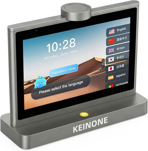 Business Language Translator Device, Real-Time Voice Translation, Desktop Translator Dual-Screen Display with Camera, AI Translation Assistant, 37 Language Support, Perfect for Meeting, Gary in Kuwait