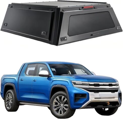 Truck Topper Compatible with VW Amarok 2023–2026 5ft, Lockable Hardtop Camper Shell w/Gullwing Doors, Rear Tent & Interior Light, No-Drill Bed Cap Pickup Canopy(Decor) in Kuwait