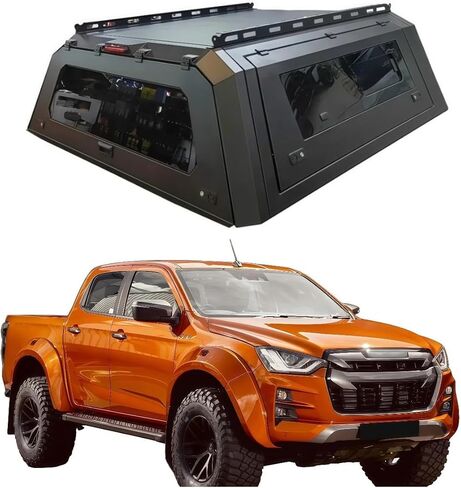 غطاء الشاحنة متوافق مع Isuzu D-Max 2020-2026، هيكل العربة ذو السقف الصلب القابل للقفل مع أبواب Gullwing، خيمة خلفية وإضاءة داخلية، مظلة بيك اب بغطاء سرير بدون حفر (ديكور بطول 5 أقدام) in Kuwait