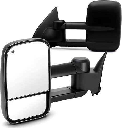 TNMT Power Heated Towing Mirrors Compatible with 2007-2014 Chevy Silverado GMC Sierra 1500 2500HD 3500HD (2007 New Body Only), Tow Mirrors Set with Manual Telescoping Folding in Kuwait