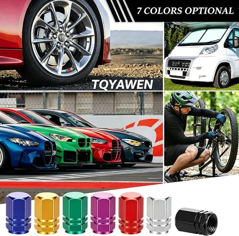 140 حزمة من أغطية صمامات جذعية إطارات الألومنيوم أغطية صمامات العجلات ملحقات غطاء إطارات السيارة المقاومة للغبار، عالمية لسيارة الدفع الرباعي والشاحنات والدراجات النارية، تصميم سداسي، حماية هواء مانعة للتسرب (متعددة الألوان) in Kuwait