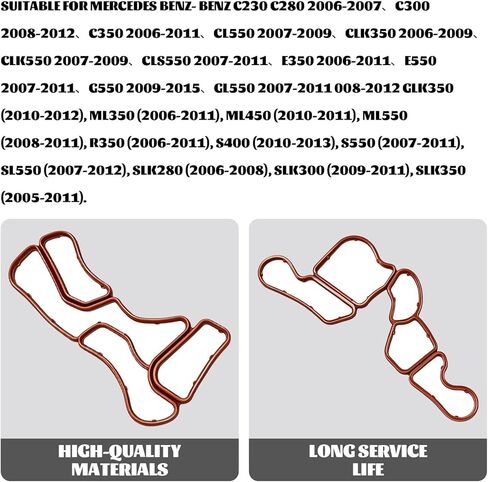 Engine Oil Filter Housing Gasket Set, Oil Cooler Gasket Replace OE Number 2721840080 2721840280 Compatible with Mercedes-Benz M272 Engine C300 3.0L V6, CLK350 3.5L V6 CLK550 CLS550 C350 3.5L V6 in Kuwait