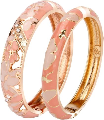 wynameleri Vintage Jewelry Cloisonne Handcrafted Enameled Gorgeous Rhinestone Rose Gold Hinged Cuff Bracelet Bangles Gifts 88A-55A128 in Saudi Arabia