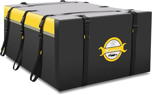 Sailnovo Rooftop Cargo Carrier 20 مكعب، حقيبة سقف السيارة مقاومة للماء، حاملات ذات هيكل ناعم لتخزين الأمتعة مع حصيرة منزلقة، 6 خطافات للأبواب وPVC عالي التحمل لجميع أسطح المركبات مع/بدون حامل متقاطع in Kuwait