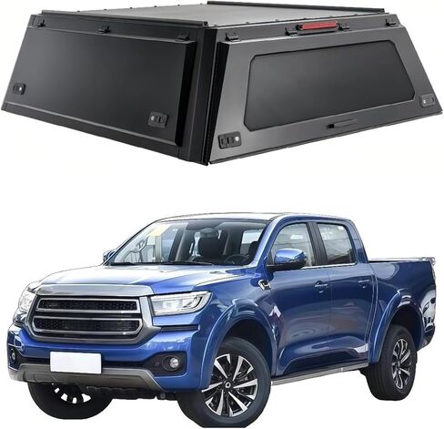 Truck Topper Compatible with GWM Poer 2021-2026 5ft, Lockable Hardtop Camper Shell w/Gullwing Doors, Rear Tent & Interior Light, No-Drill Bed Cap Pickup Canopy(Plain) in Kuwait