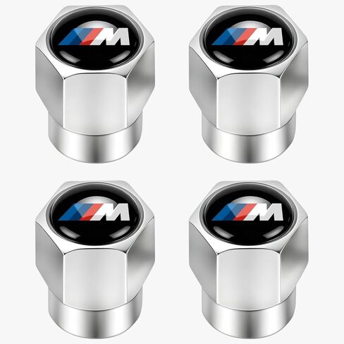 Tire Valve Stem Caps for Mercedes-Benz AMG A C E S Class Series GLK CLA GLA GLC GLE CLS SLK Metal Wheel Air caps Auto Valve Stem Caps Accessories 4 Pcs Silver in Kuwait