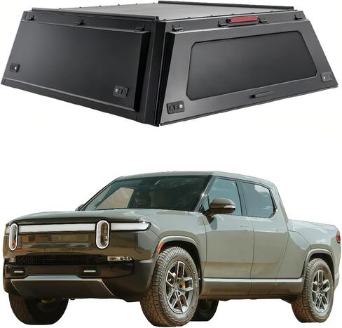 غطاء الشاحنة متوافق مع سرير Rivian R1T 2022–2025 بطول 4.5 قدم، وغطاء العربة ذو السقف الصلب القابل للقفل مع أبواب Gullwing، وخيمة خلفية وإضاءة داخلية، ومظلة بيك اب بغطاء سرير بدون حفر (عادي) in Kuwait