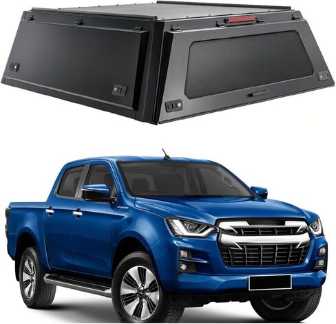 Truck Topper Compatible with Isuzu D-MAX 2012–2019, Lockable Hardtop Camper Shell w/Gullwing Doors, Rear Tent & Interior Light, No-Drill Bed Cap Pickup Canopy(5ftPlain) in Kuwait