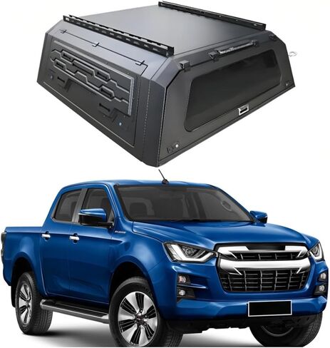 غطاء الشاحنة متوافق مع Isuzu D-MAX 2012–2019، هيكل العربة ذو السقف الصلب القابل للقفل مع أبواب Gullwing، خيمة خلفية وإضاءة داخلية، مظلة بيك اب بغطاء سرير بدون حفر (5 أقدام عادي) in Kuwait