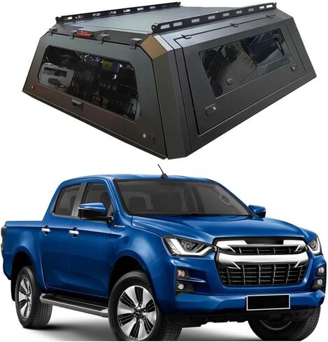غطاء الشاحنة متوافق مع Isuzu D-MAX 2012–2019، هيكل العربة ذو السقف الصلب القابل للقفل مع أبواب Gullwing، خيمة خلفية وإضاءة داخلية، مظلة بيك اب بغطاء سرير بدون حفر (5 أقدام عادي) in Kuwait