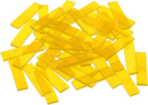 MECCANIXITY Rectangular Mosaic Tiles Stained Glass Strips, 1.57" x 0.4" Transparent Orange Glass Pieces 300g/10.58 oz Mosaic Tile Making Supplies for DIY Handmade Crafts and Home Decoration in Kuwait