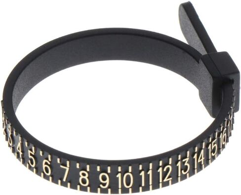 Ring Sizer Tool Plastic 4.5 Inch – Universal Finger Measure Gauge for US Sizes, Reusable Jewelry Making Accessory(Black) in Kuwait
