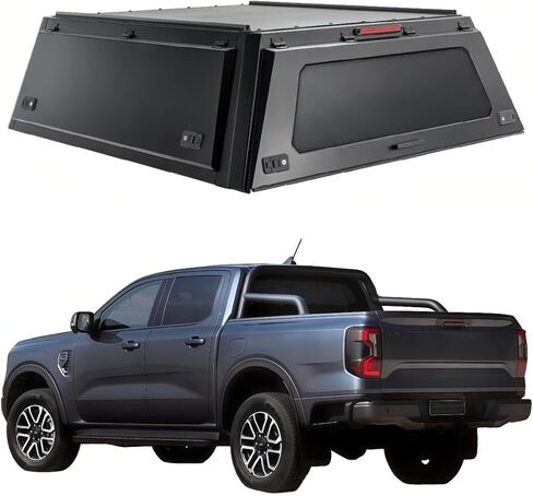 غطاء الشاحنة متوافق مع Ford Ranger 2012–2022، هيكل العربة ذو السقف الصلب القابل للقفل مع أبواب Gullwing، خيمة خلفية وإضاءة داخلية، مظلة بيك اب بغطاء سرير بدون حفر (ديكور بطول 6 أقدام) in Kuwait