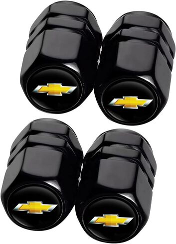Tire Valve Stem Caps, Compatible with Chevy Series Stem Cap Universal Car Air Cover Car Accessories for Cars, SUV, Truck, Motorcycles 4pcs （Black） in Kuwait