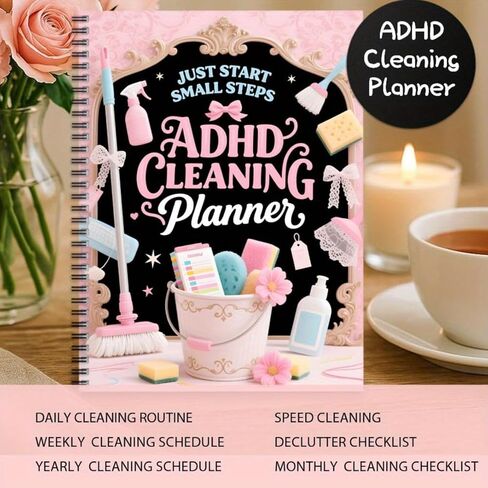 Color-Coded Cleaning Planner with Daily Weekly Monthly Schedules, Household and Office Chore Organizer for Productivity in Kuwait