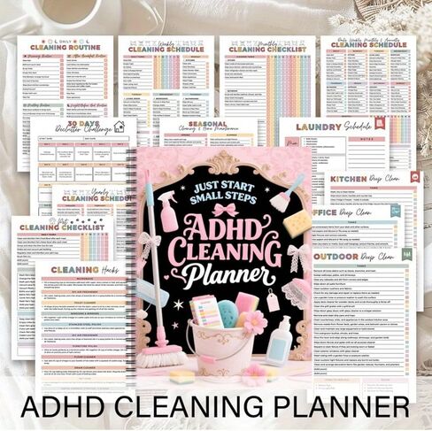 Color-Coded Cleaning Planner with Daily Weekly Monthly Schedules, Household and Office Chore Organizer for Productivity in Kuwait