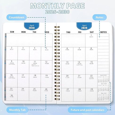 5-Year Monthly Planner for Women – Book Lover Cover, 60-Month Calendar with Tabs, 5.5"x8.3", 142 Pages Thick Paper, Yearly & Monthly Log in Kuwait