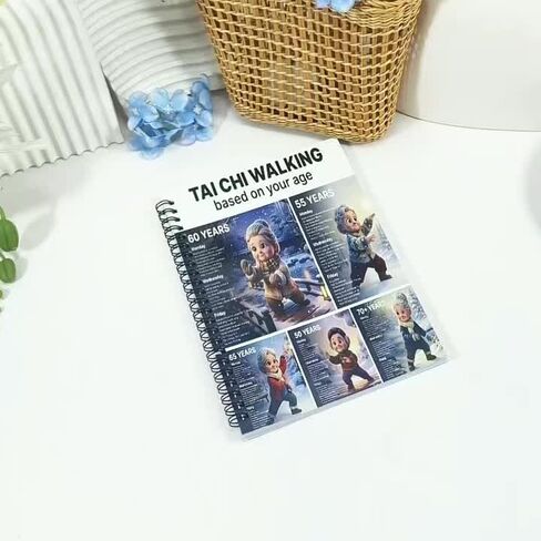 Tai Chi Walking Log for Seniors – 50-Page Spiral-Bound Journal with Lined Pages, Daily Walking Tracker & Gentle Exercise Guide, 8.3" x 5.5" Portable Fitness Planner in Kuwait