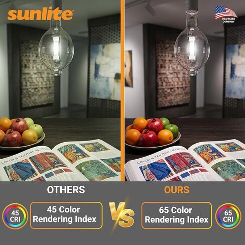 Sunlite 03680-SU MH1000/U/BT37 M47 مصباح هاليد معدني، 1000 واط، قاعدة موغول (E39)، BT37، عمر 12,000 ساعة، 110,000 لومن، لمسة نهائية شفافة، 4000 كلفن in Saudi Arabia
