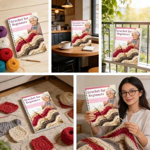 Beginner Crochet Journal with Lays-Flat Design, Includes Stitch Guides & Project Pages for Recording Crochet Notes and Patterns in Kuwait