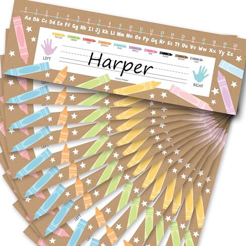 Hadley Designs Desk Name Tags for Classroom –36 Student Name Tags for Desks, 14.5x4.5 Name Plates for Classroom Decor, Teacher Supplies Kraft Nametags, 1st-3rd Grade Kindergarten Preschool Must Haves in Kuwait